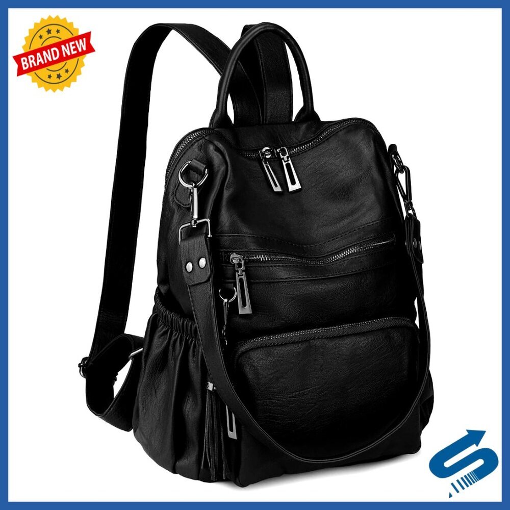 Vegan Leather Convertible Backpack Purse Tassel Shoulder Bag Travel Fashion